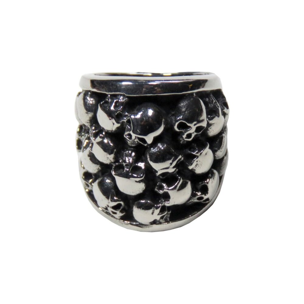 Inox Men's Stainless Steel Multi-Skull Ring